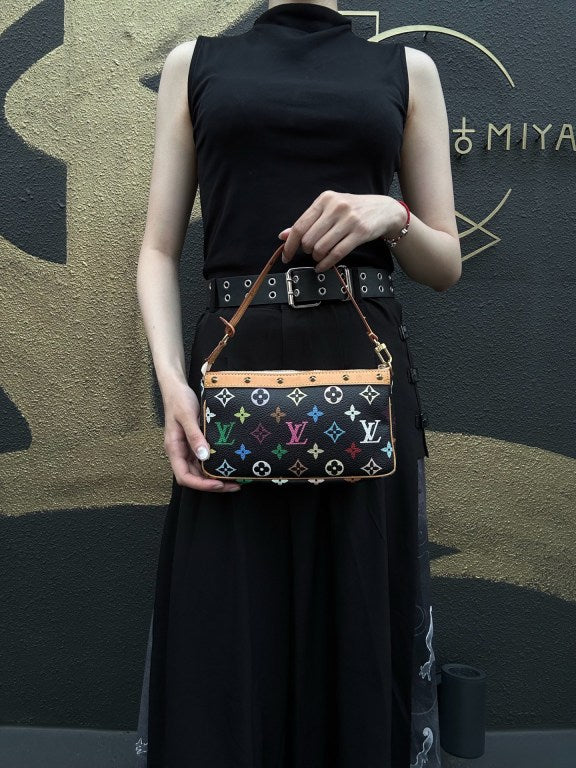 LOUIS VUITTON Monogram Multicolore Pochette Accessoires Pouch Black