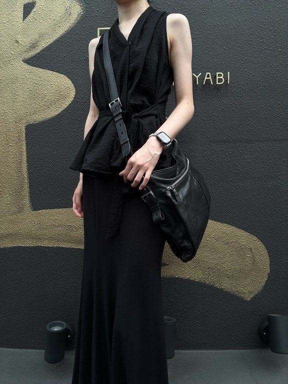 PRADA Black Cowhide Leather Shoulder Crossbody Bag With Silver Hardware