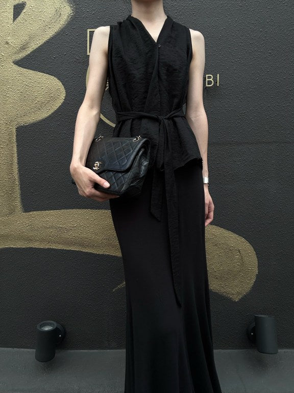 CHANEL Paris Limited Matelasse Black Lambskin Leather Quilted Flap Chain Crossbody Bag With Gold Hardware