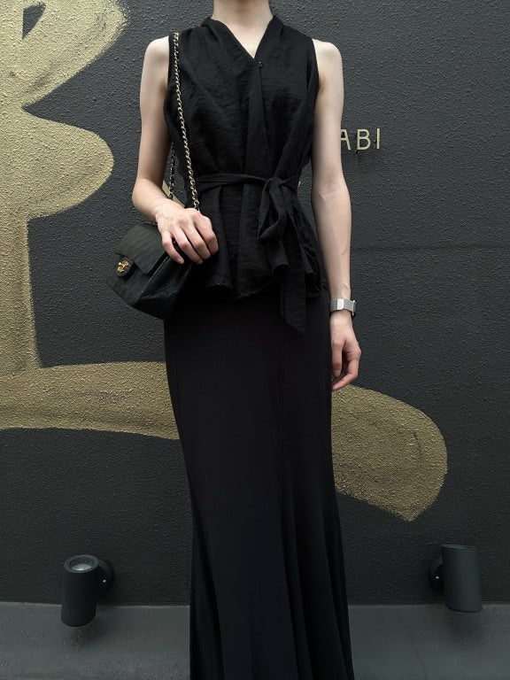 CHANEL Classic Matelasse Black Lambskin Leather CF Flap Shoulder Bag With Gold Hardware