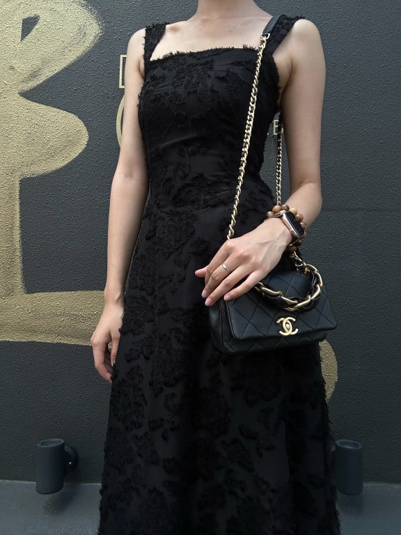 CHANEL Quilted Lambskin Turn-lock Flap Shoulder Crossbody Bag In Black With Gold Hardware, Comes With Original Box And Authenticity Card
