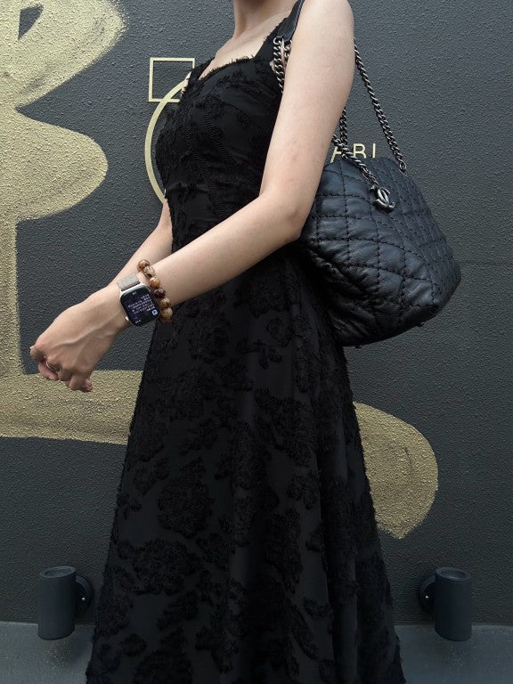 CHANEL Matelasse Calfskin Tote Shoulder Bag In Black With Silver Hardware