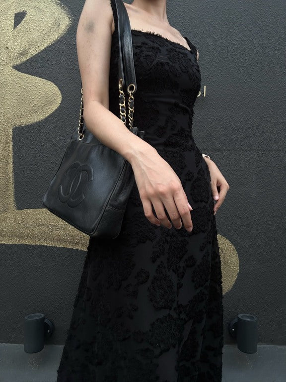 CHANEL Caviar Leather Tote Shoulder Bag, Black, Gold‑Tone Hardware