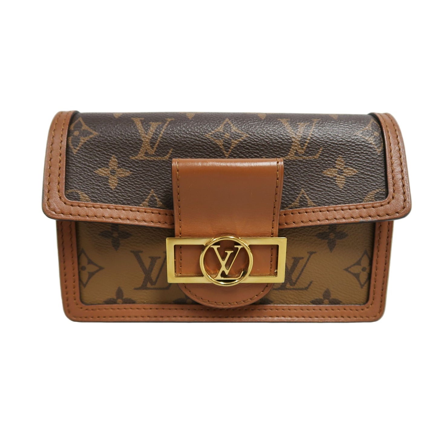 LOUIS VUITTON Dauphine Monogram Reverse Shoulder Bag Brown PVC