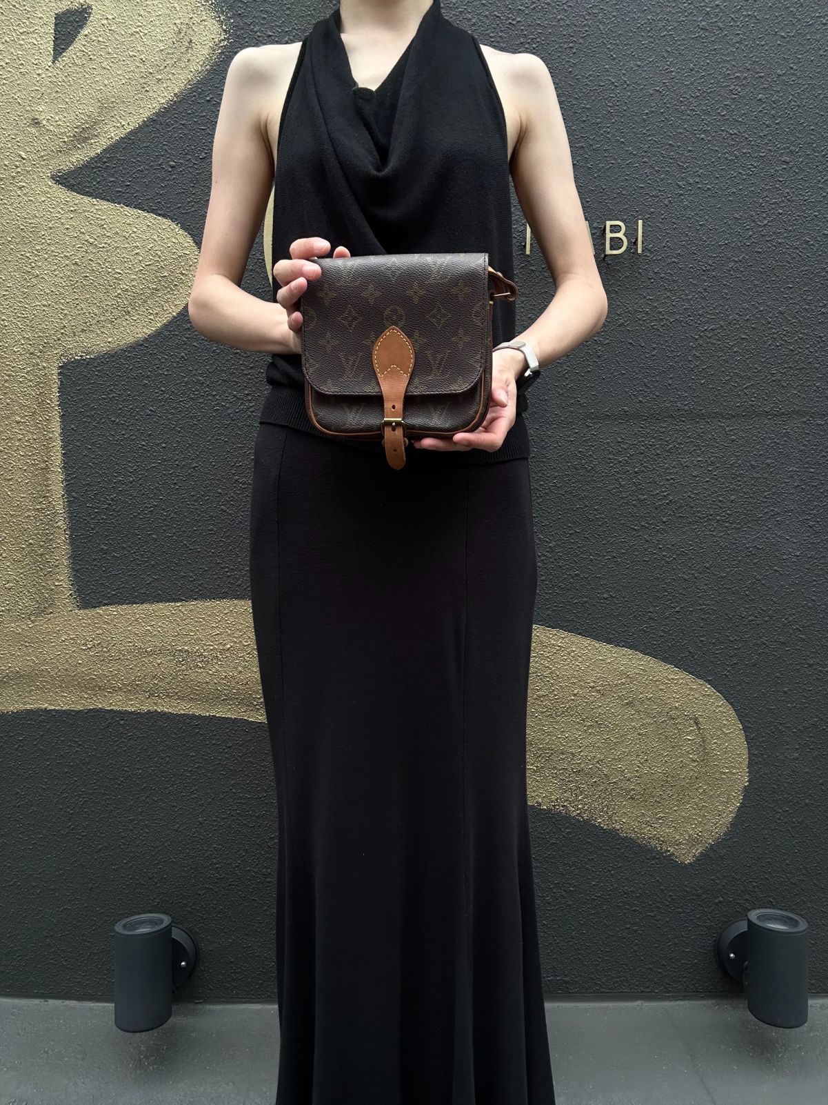 LOUIS VUITTON Monogram Mini Cartouchiere Shoulder Bag Brown PVC