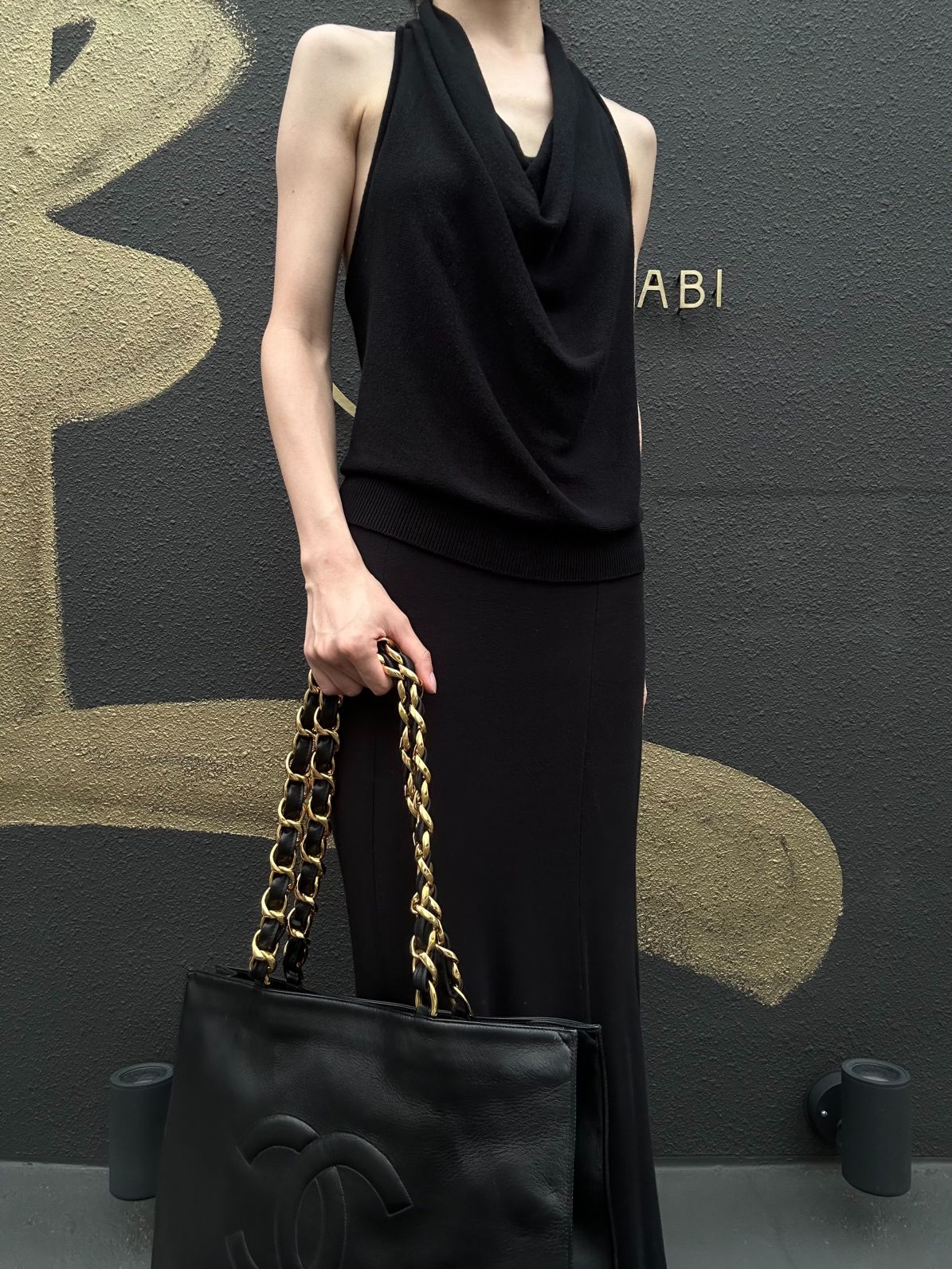 CHANEL Caviar Leather Tote Shoulder Bag, Black, Gold‑Tone Hardware, With Guarantee Card