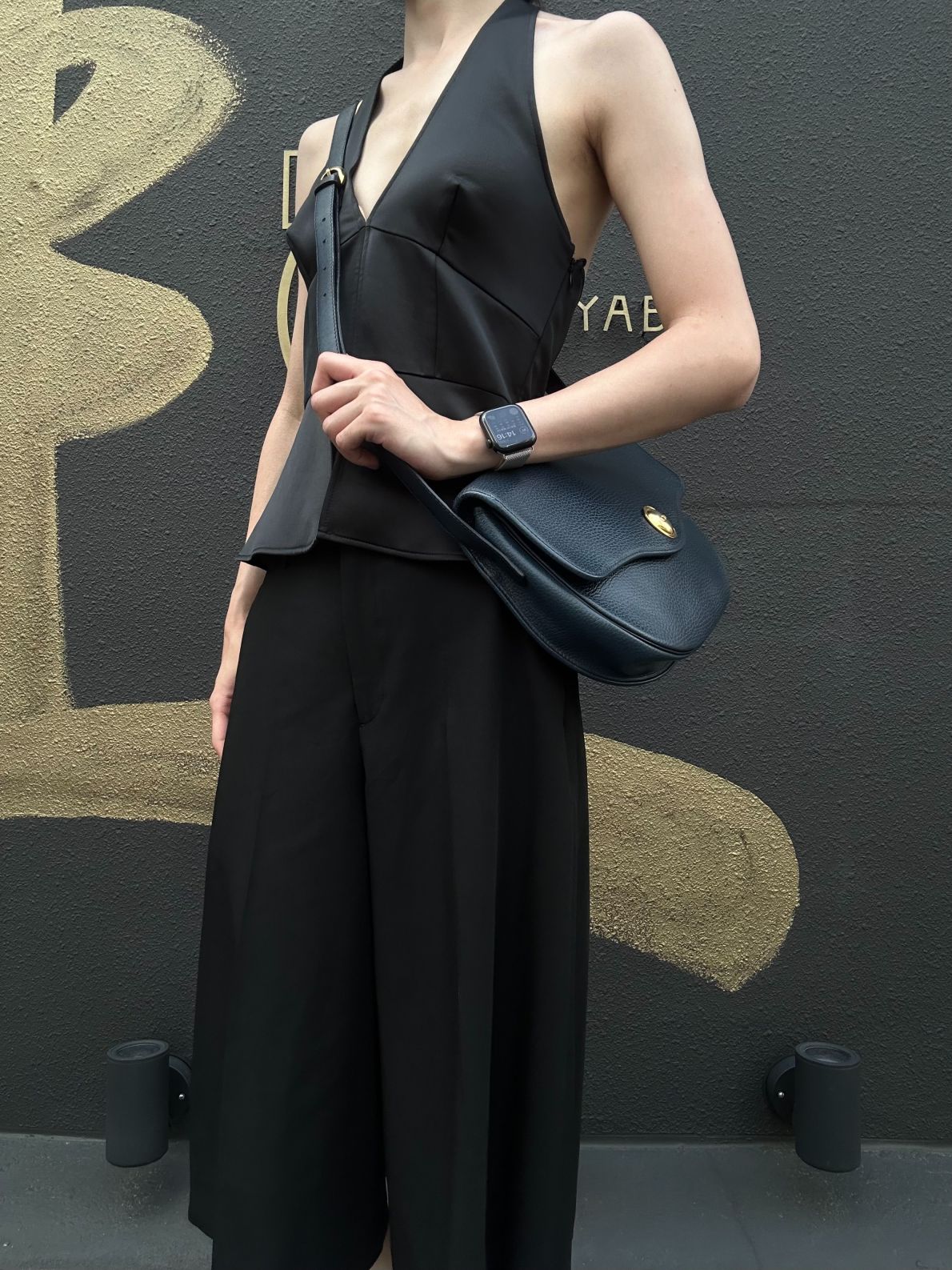 DIOR Calfskin Leather Flap Shoulder Crossbody Bag, Navy, Gold‑Tone Hardware, With Dust Bag
