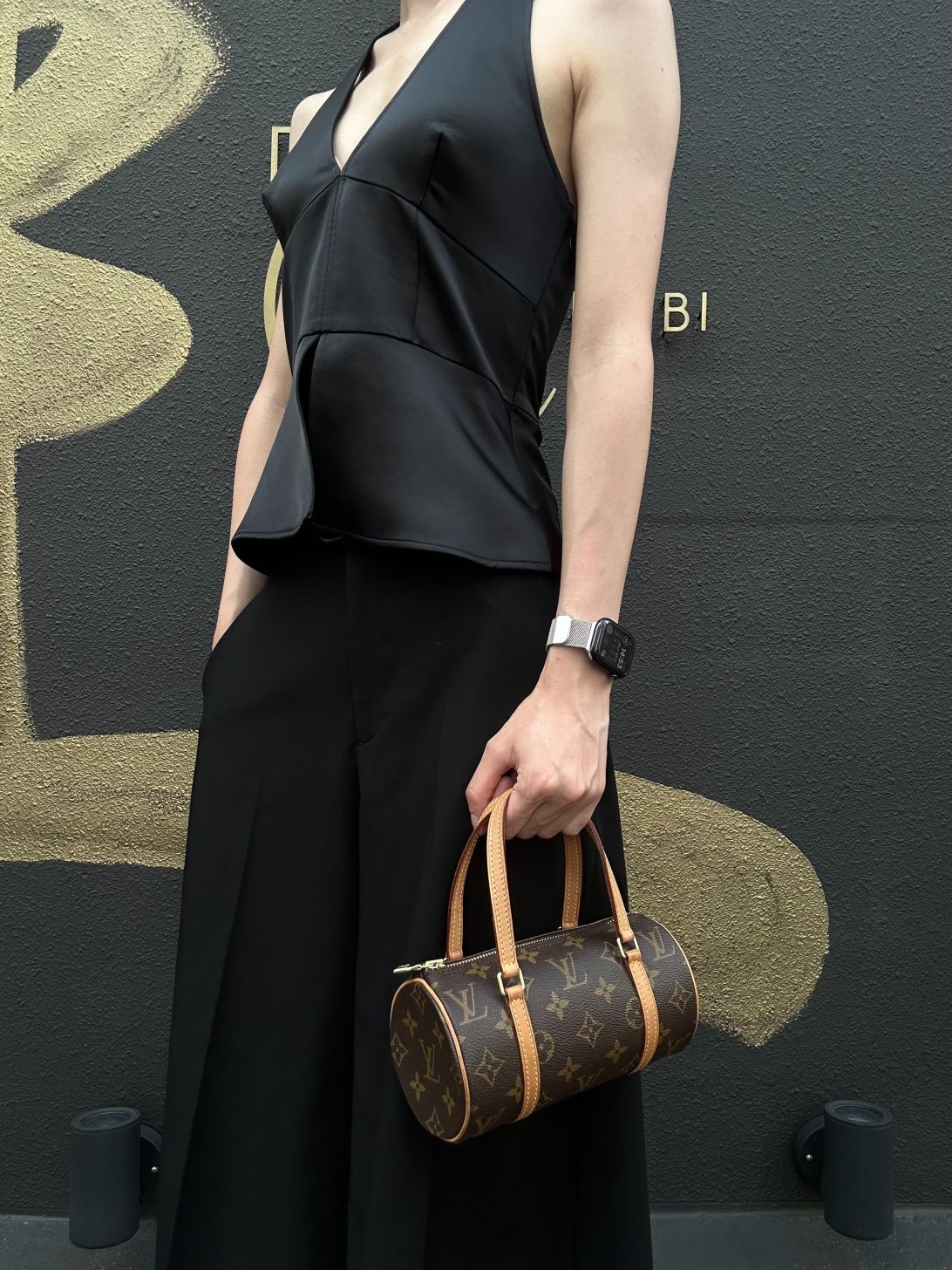 LOUISVUITTON Vintage Monogram Papillon Mini Small Cylinder Handbag