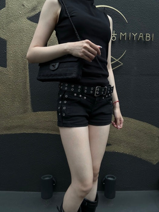 CHANEL New Travel Line Embossed CC Checker Nylon Flap Chain Shoulder Bag Black Monogram Canvas Black CC Turnlock Hardware Vintage Classic Accessory with Original Dust Bag