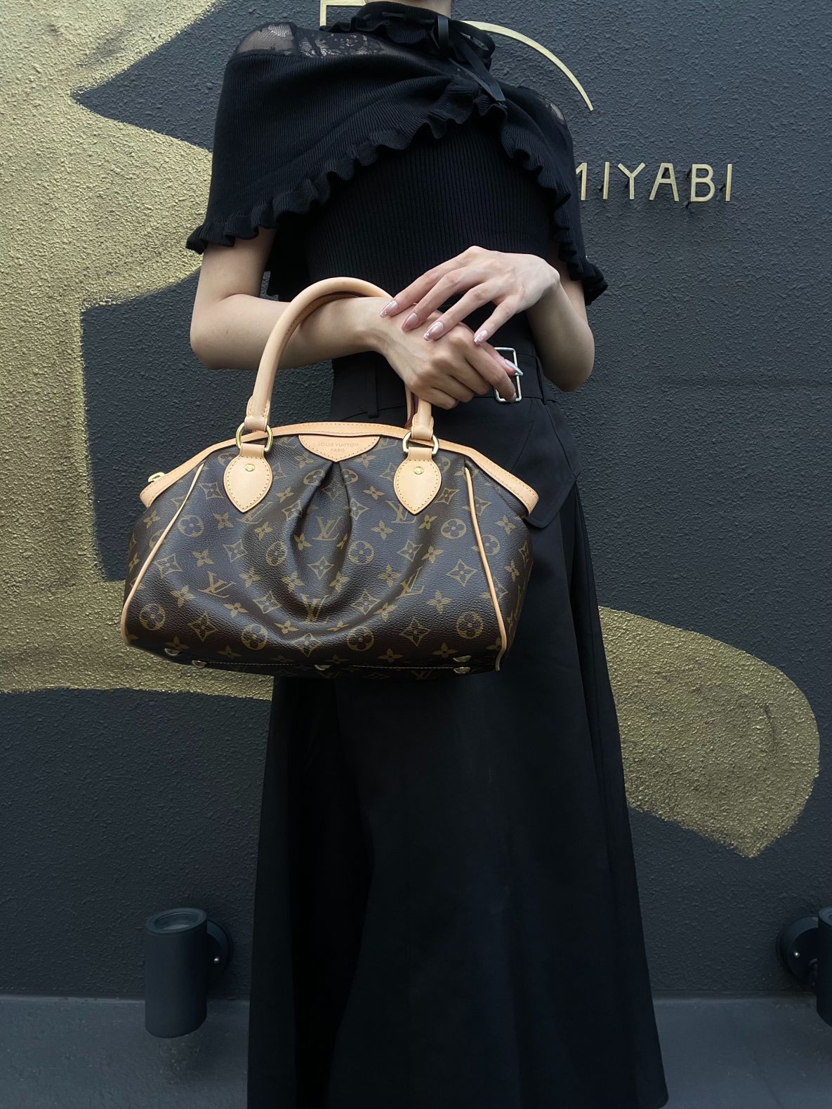 LOUIS VUITTON Monogram Canvas Leather Tivoli PM Handbag In Brown, With Original Dust Bag And Box