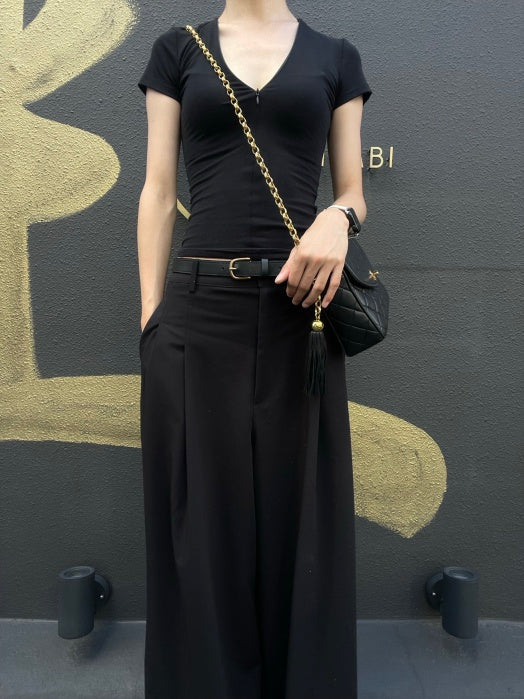 CHANEL Vintage Matelasse Tassel Chain Shoulder Bag Lambskin Black Gold Hardware