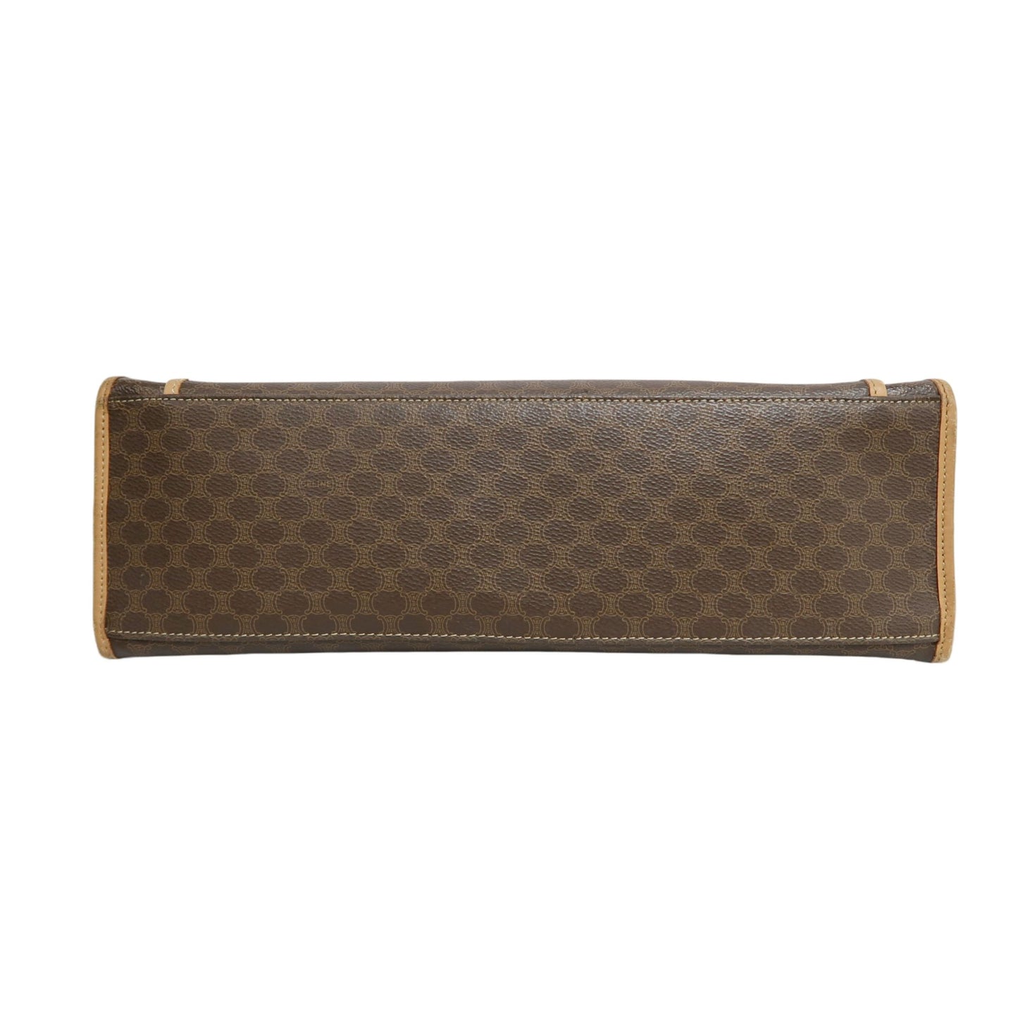 CELINE Macadam PVC Leather Shoulder Tote Bag In Dark Brown