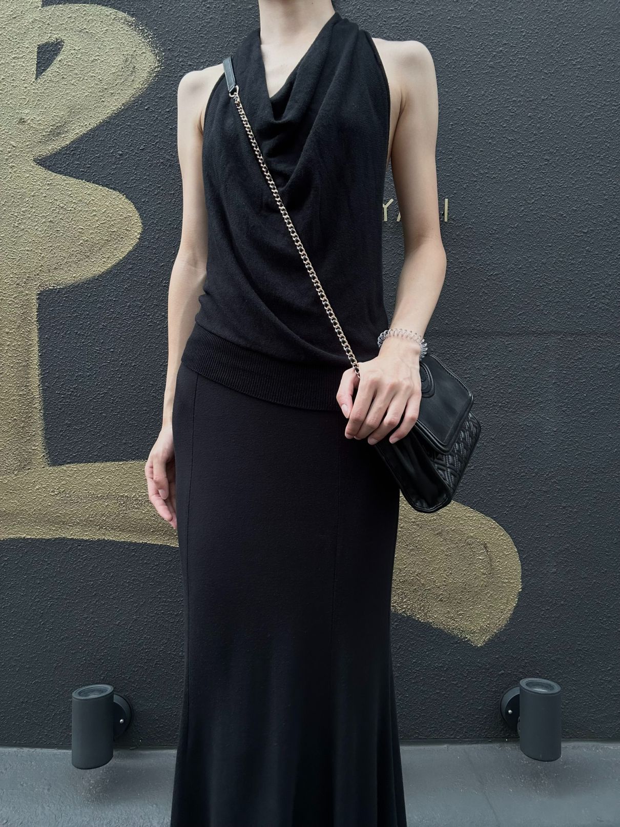 TORY BURCH Black Calfskin Leather Shoulder Bag With Gold Hardware