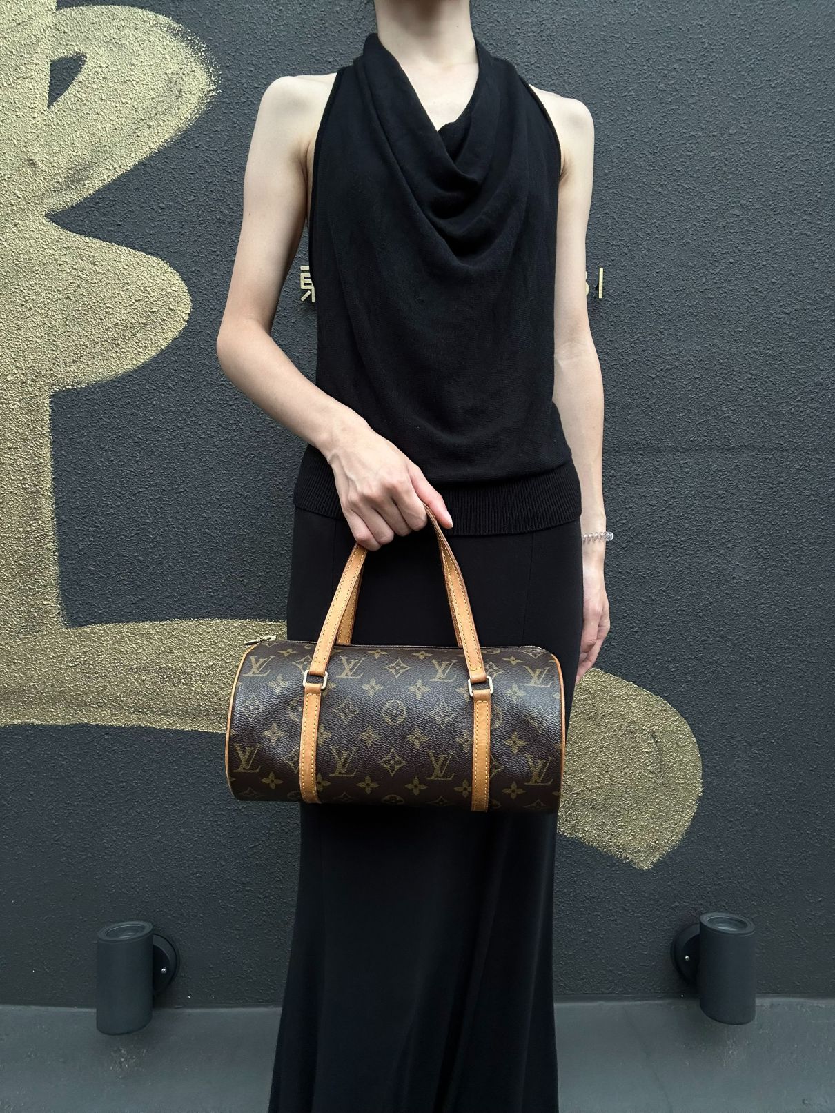 LOUIS VUITTON Monogram Papillon 26 Handbag brown Gold Hardware