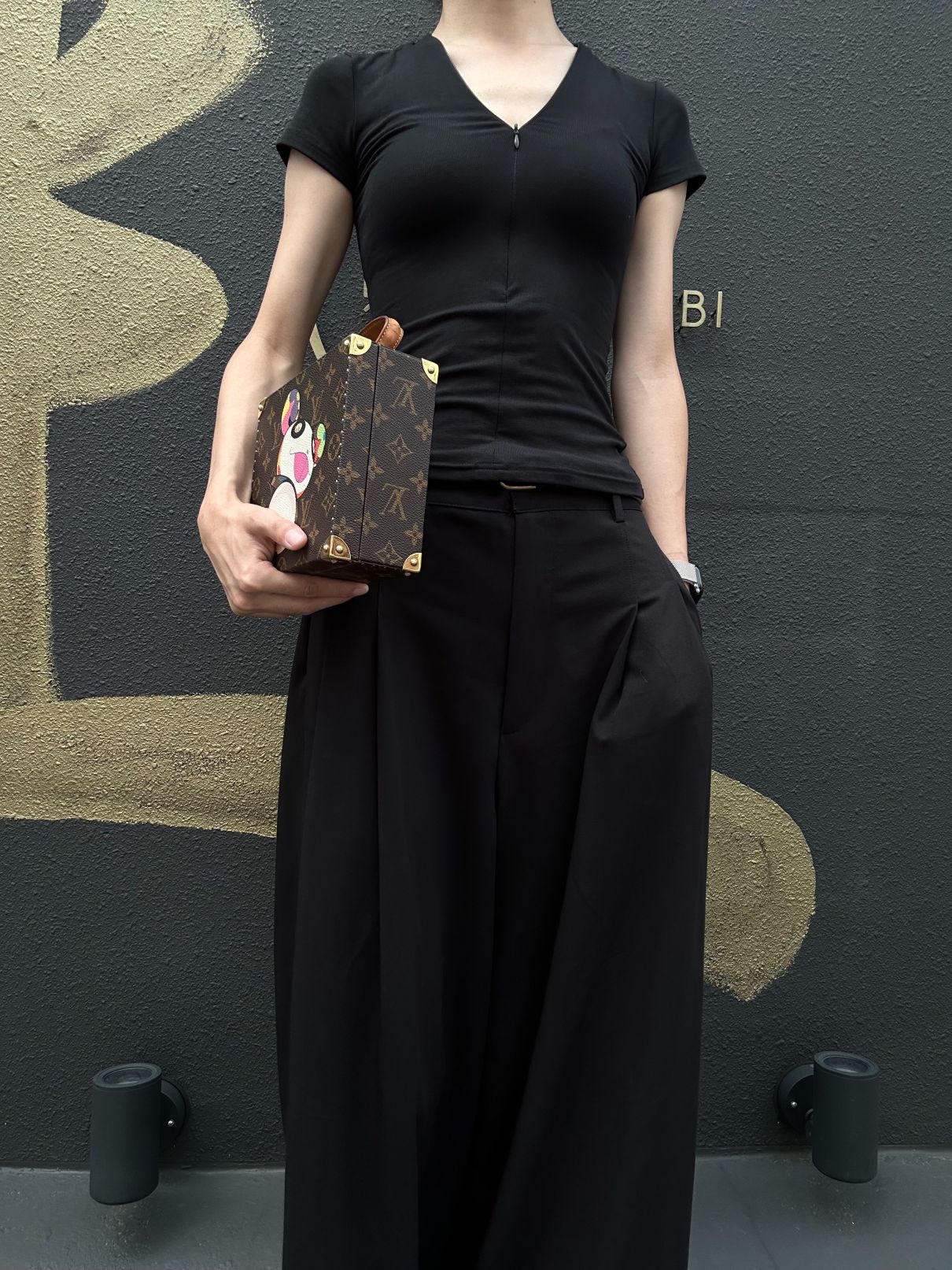 LOUIS VUITTON Monogram Panda Takashi Murakami Limited Box Case PVC Brown Gold Metal Trim
