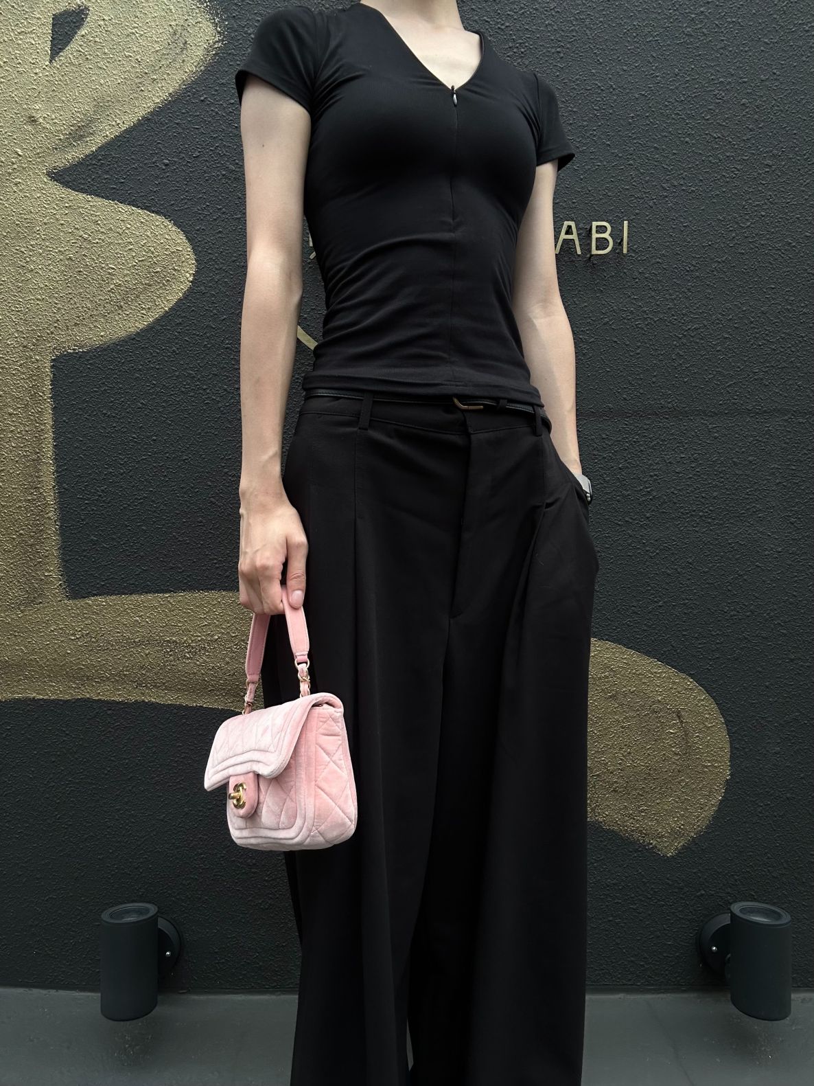 CHANEL Classic Flap Matelasse Shoulder Bag Velvet Pink Gold Hardware
