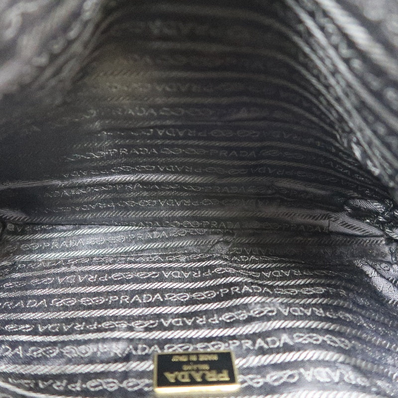 Prada Nylon Chain Shoulder Bag, Black with Gold-tone Hardware