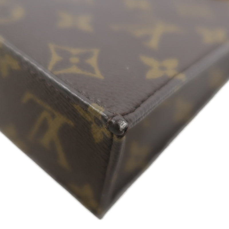 LOUIS VUITTON Sac Plat BB Monogram Handbag, Brown, with Shoulder Strap