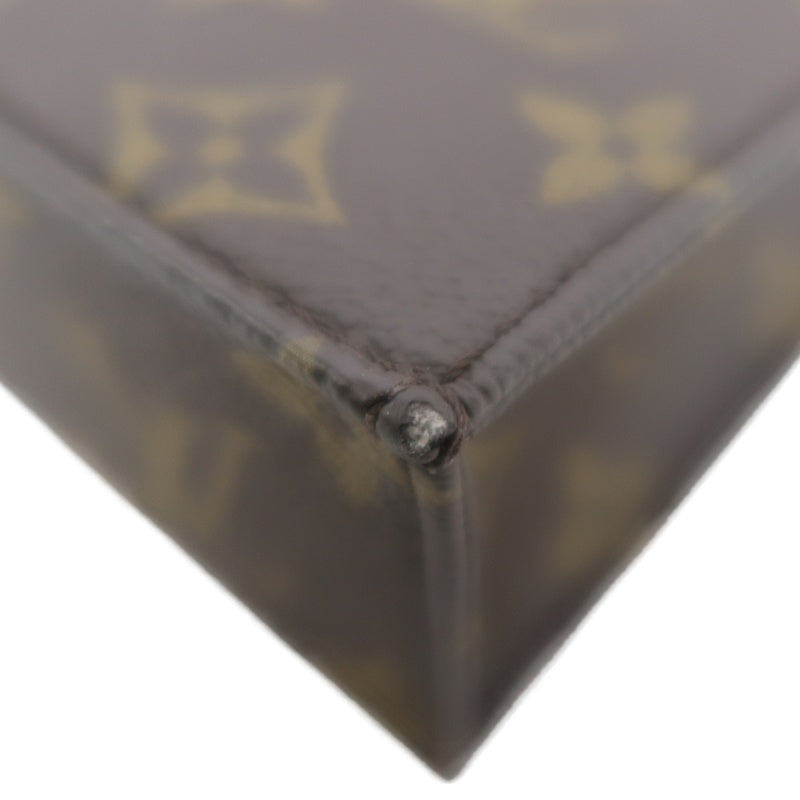 LOUIS VUITTON Sac Plat BB Monogram Handbag, Brown, with Shoulder Strap