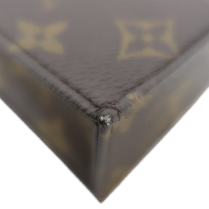LOUIS VUITTON Sac Plat BB Monogram Handbag, Brown, with Shoulder Strap