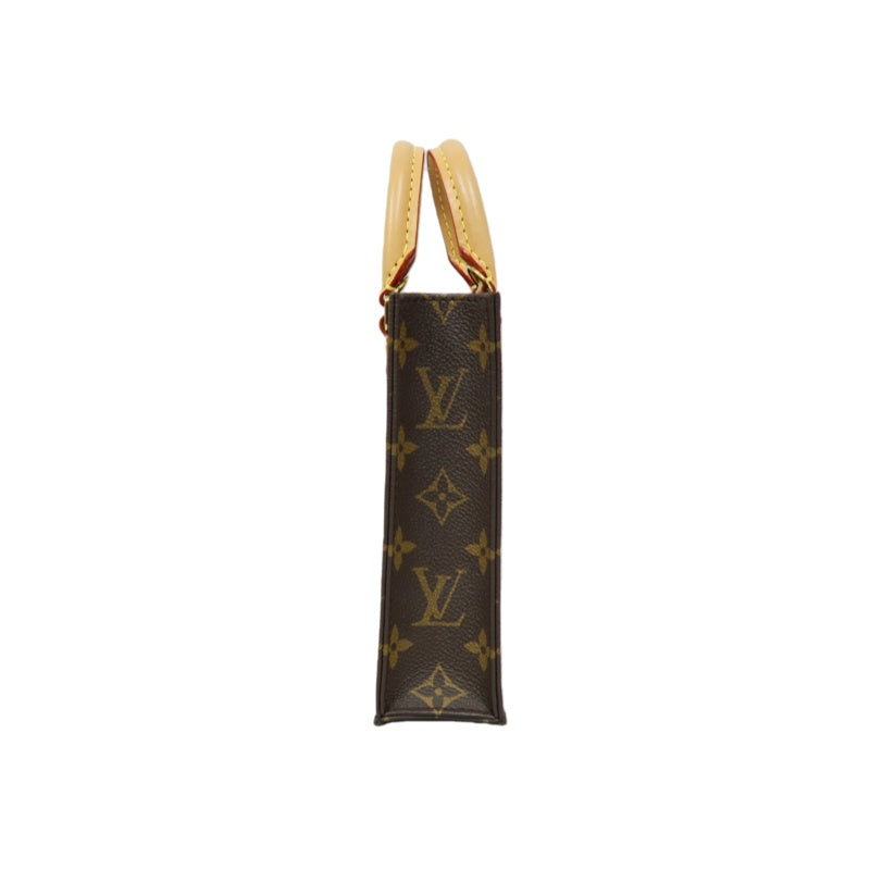 LOUIS VUITTON Sac Plat BB Monogram Handbag, Brown, with Shoulder Strap