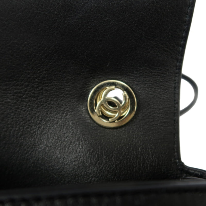 CHANEL Matelasse Handbag, Calfskin, Black, Gold Hardware