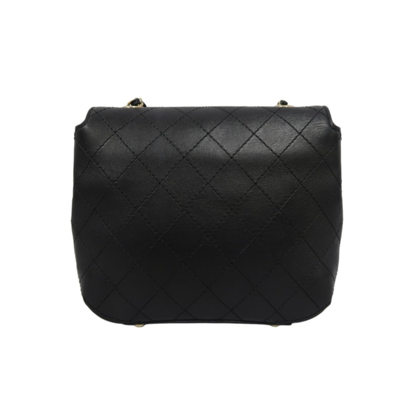 CHANEL Matelasse Handbag, Calfskin, Black, Gold Hardware