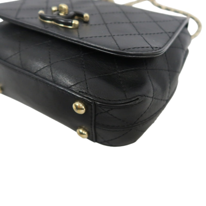 CHANEL Matelasse Handbag, Calfskin, Black, Gold Hardware