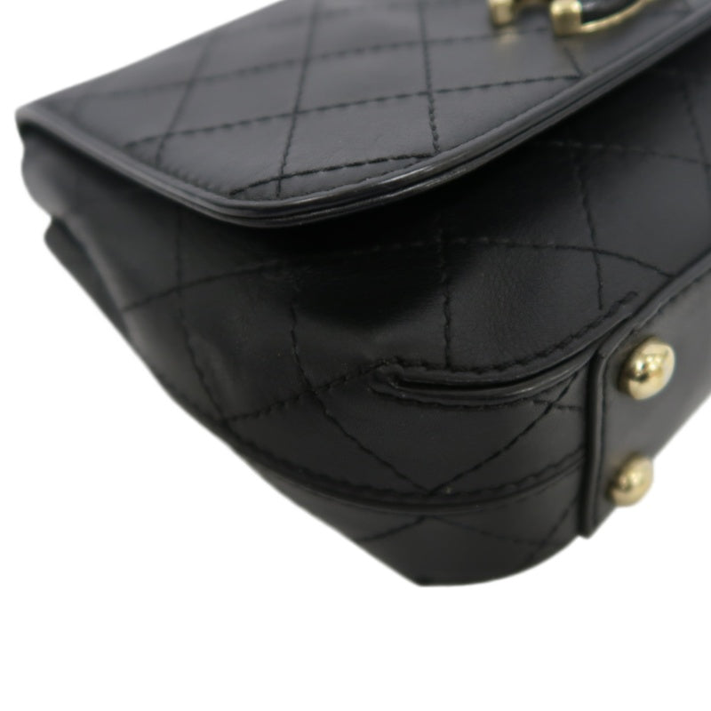 CHANEL Matelasse Handbag, Calfskin, Black, Gold Hardware
