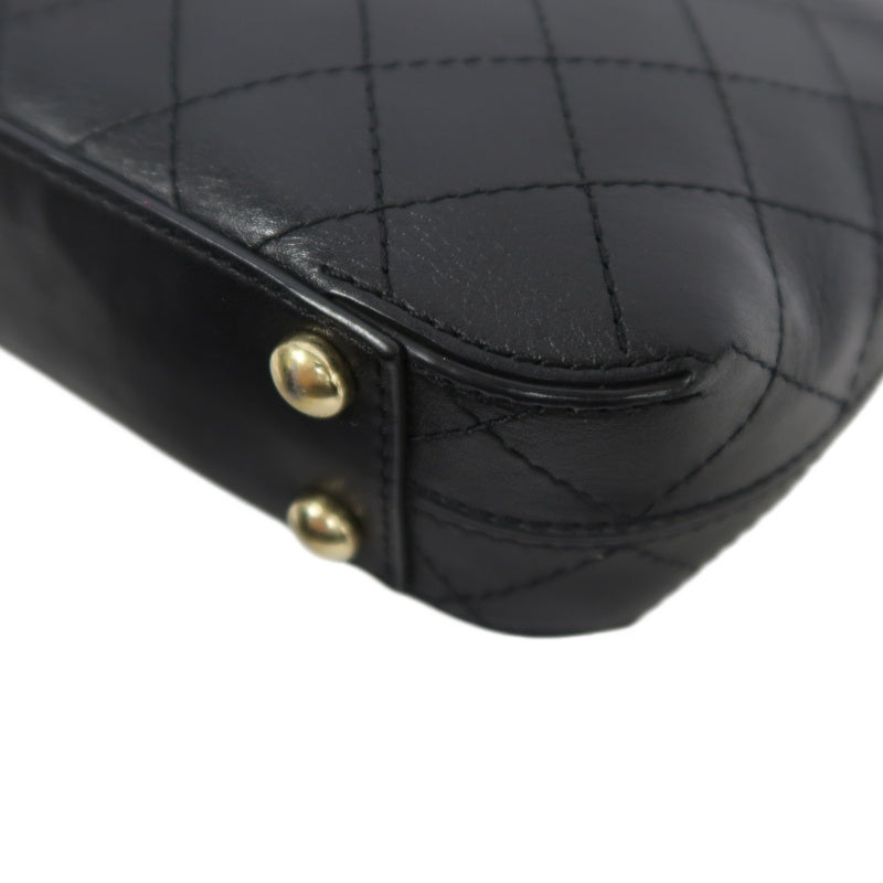 CHANEL Matelasse Handbag, Calfskin, Black, Gold Hardware