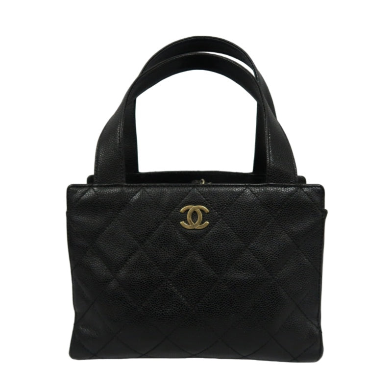 CHANEL Matelasse Tote Bag, Calf Leather, Black, Gold Hardware