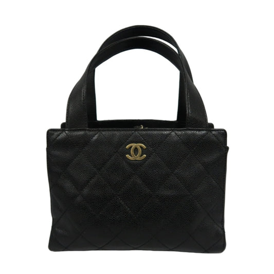 CHANEL Matelasse Tote Bag, Calf Leather, Black, Gold Hardware