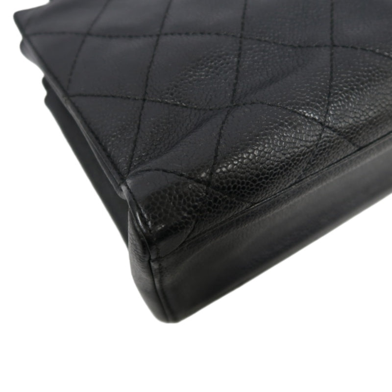 CHANEL Matelasse Tote Bag, Calf Leather, Black, Gold Hardware