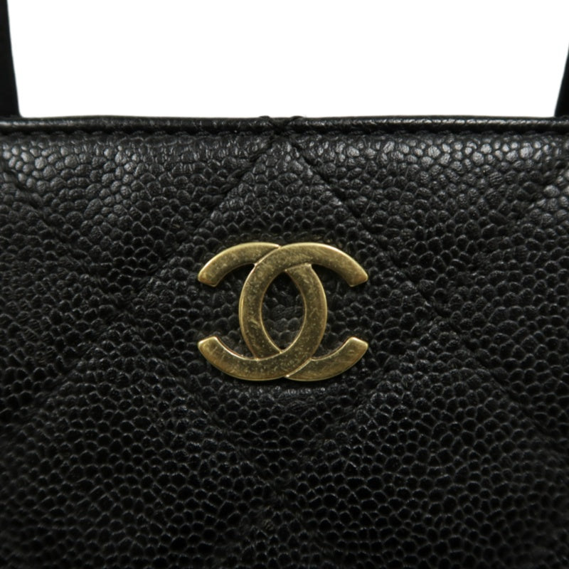 CHANEL Matelasse Tote Bag, Calf Leather, Black, Gold Hardware