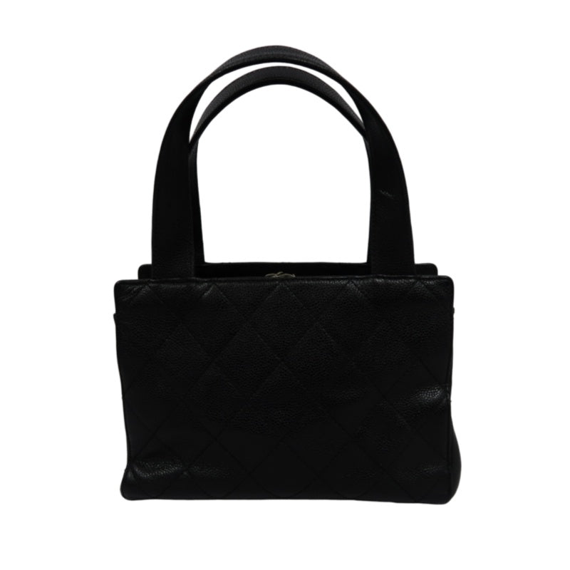 CHANEL Matelasse Tote Bag, Calf Leather, Black, Gold Hardware