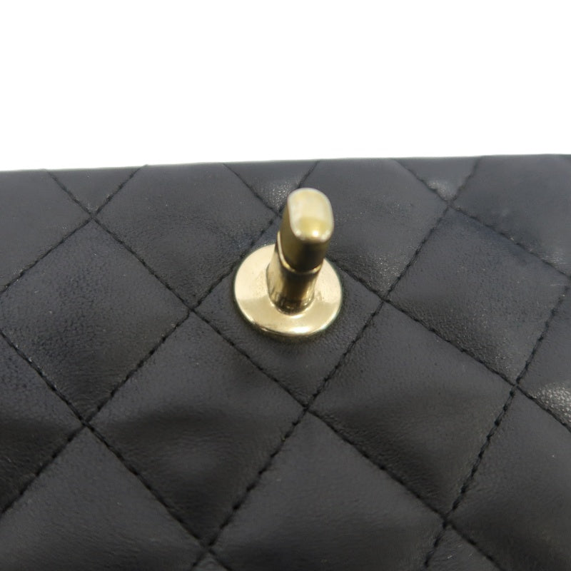 CHANEL Matelasse Shoulder Bag, Lambskin, Black, Gold-tone Hardware