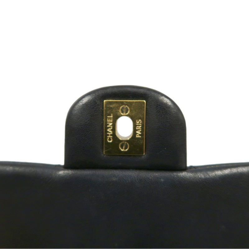 CHANEL Matelasse Shoulder Bag, Lambskin, Black, Gold-tone Hardware