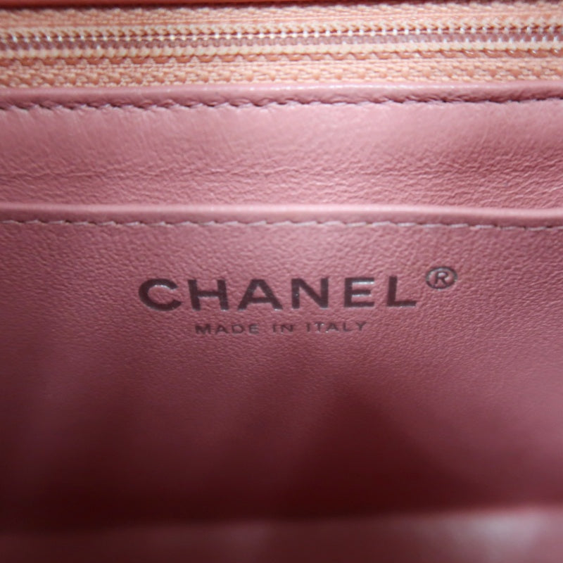 CHANEL Chevron V-Stitch Shoulder Bag, Pink Lambskin, Silver-Tone Hardware, Classic Flap Crossbody Bag