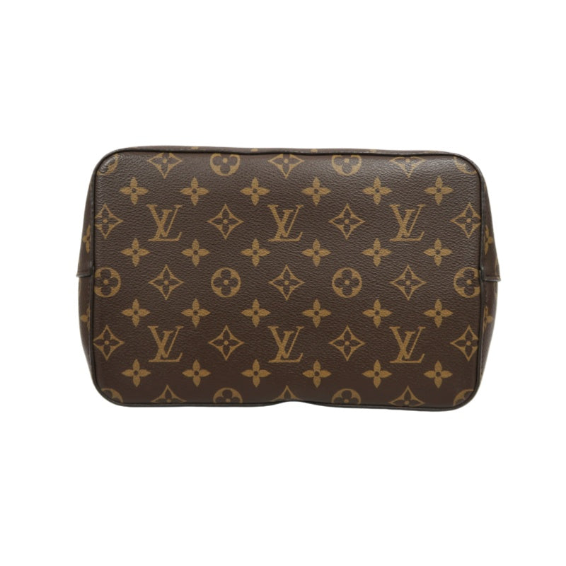 LOUIS VUITTON NeoNoe Shoulder Bag, Brown Monogram PVC with Red Drawstring, Bucket Bag