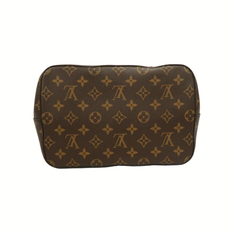 LOUIS VUITTON NeoNoe Shoulder Bag, Brown Monogram PVC, Red Drawstring Bucket Bag
