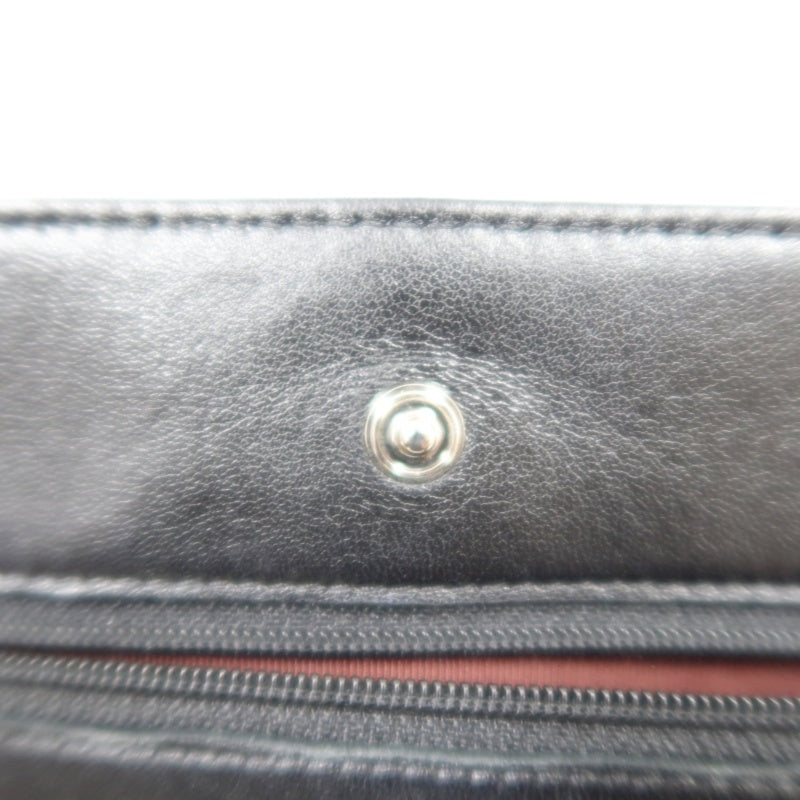 CHANEL Matelasse Chain Shoulder Wallet, Black Lambskin, Silver-Tone Hardware, WOC Crossbody Bag