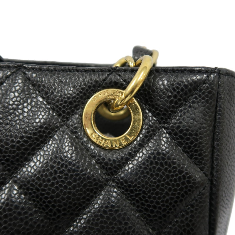 CHANEL Matelasse Tote Bag, Caviar Skin, Black, Gold Hardware, PST Shoulder Bag