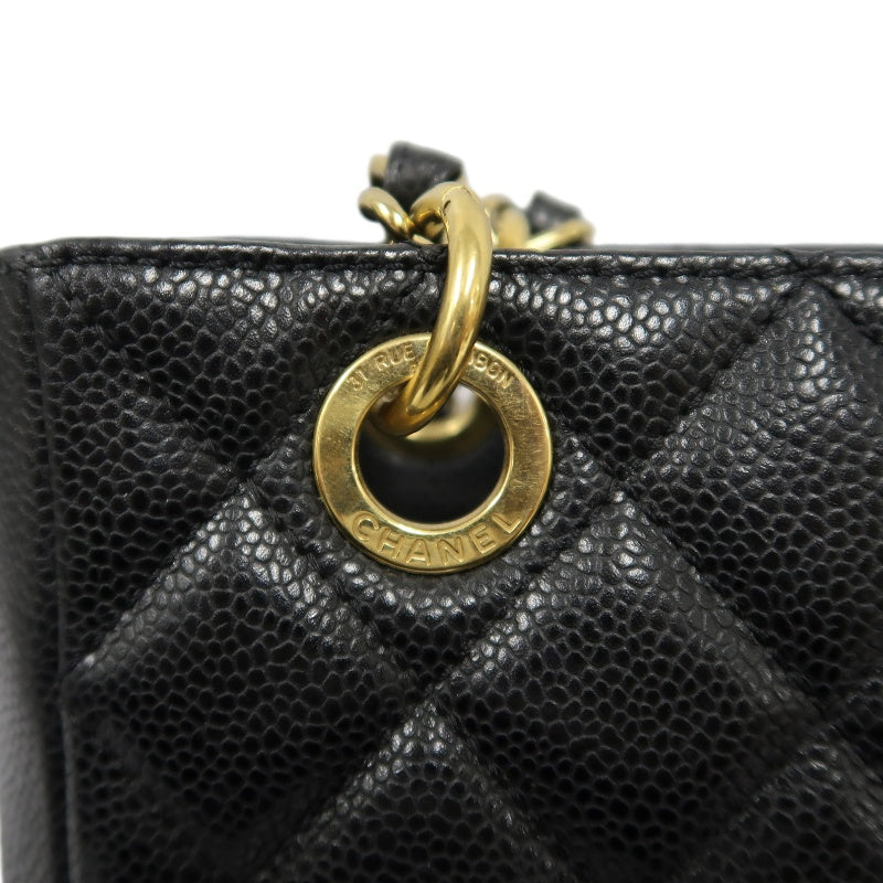 CHANEL Matelasse Tote Bag, Caviar Skin, Black, Gold Hardware, PST Shoulder Bag