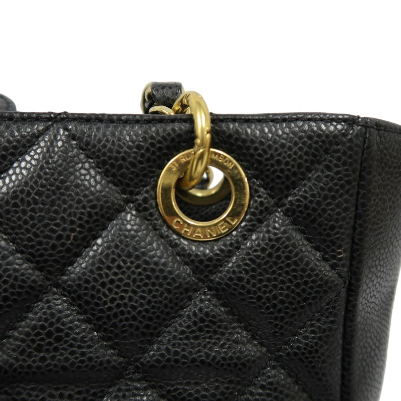CHANEL Matelasse Tote Bag, Caviar Skin, Black, Gold Hardware, PST Shoulder Bag