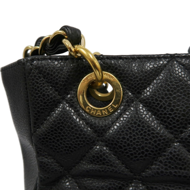 CHANEL Matelasse Tote Bag, Caviar Skin, Black, Gold Hardware, PST Shoulder Bag