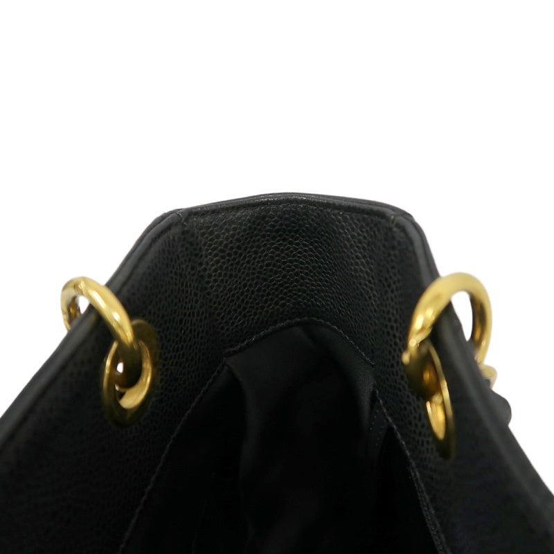 CHANEL Matelasse Tote Bag, Caviar Skin, Black, Gold Hardware, PST Shoulder Bag