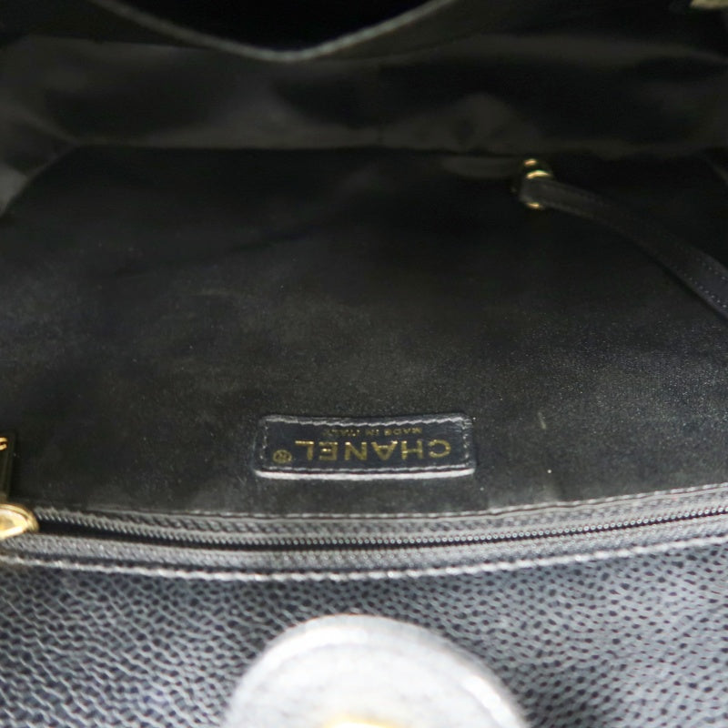 CHANEL Matelasse Tote Bag, Caviar Skin, Black, Gold Hardware, PST Shoulder Bag