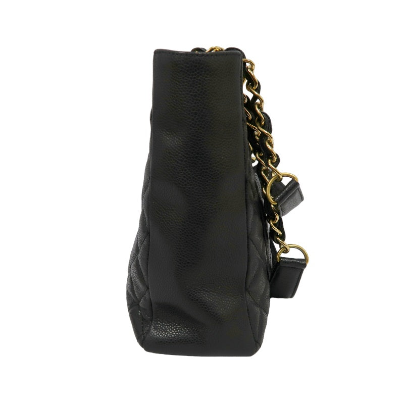 CHANEL Matelasse Tote Bag, Caviar Skin, Black, Gold Hardware, PST Shoulder Bag