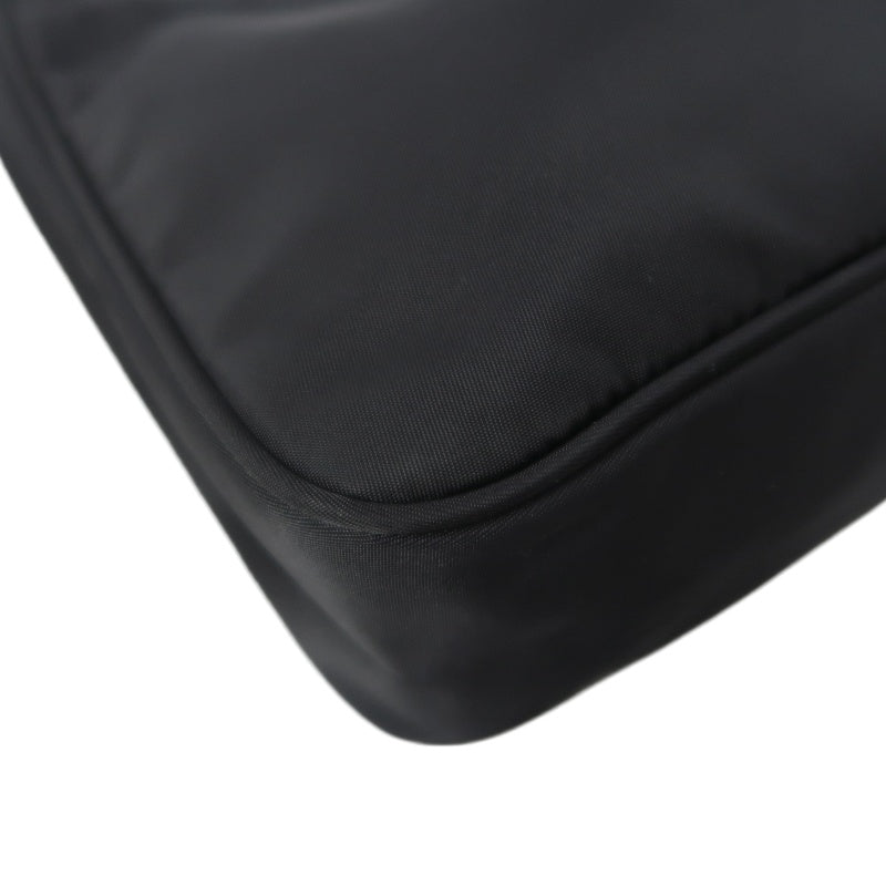 Prada Nylon Handbag, Black with Silver-tone Hardware