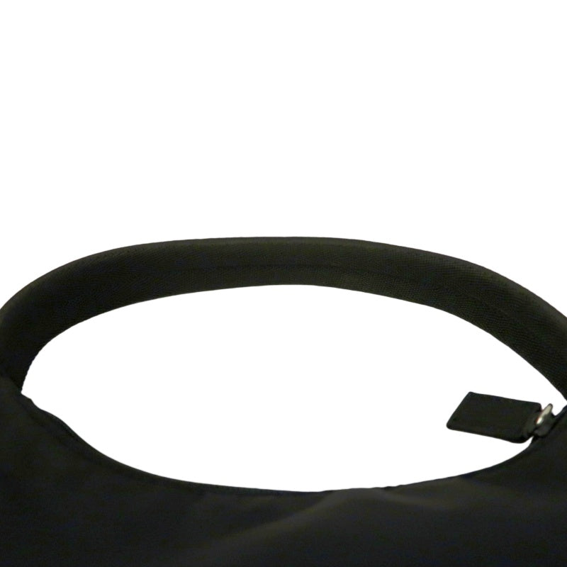 Prada Nylon Handbag, Black with Silver-tone Hardware